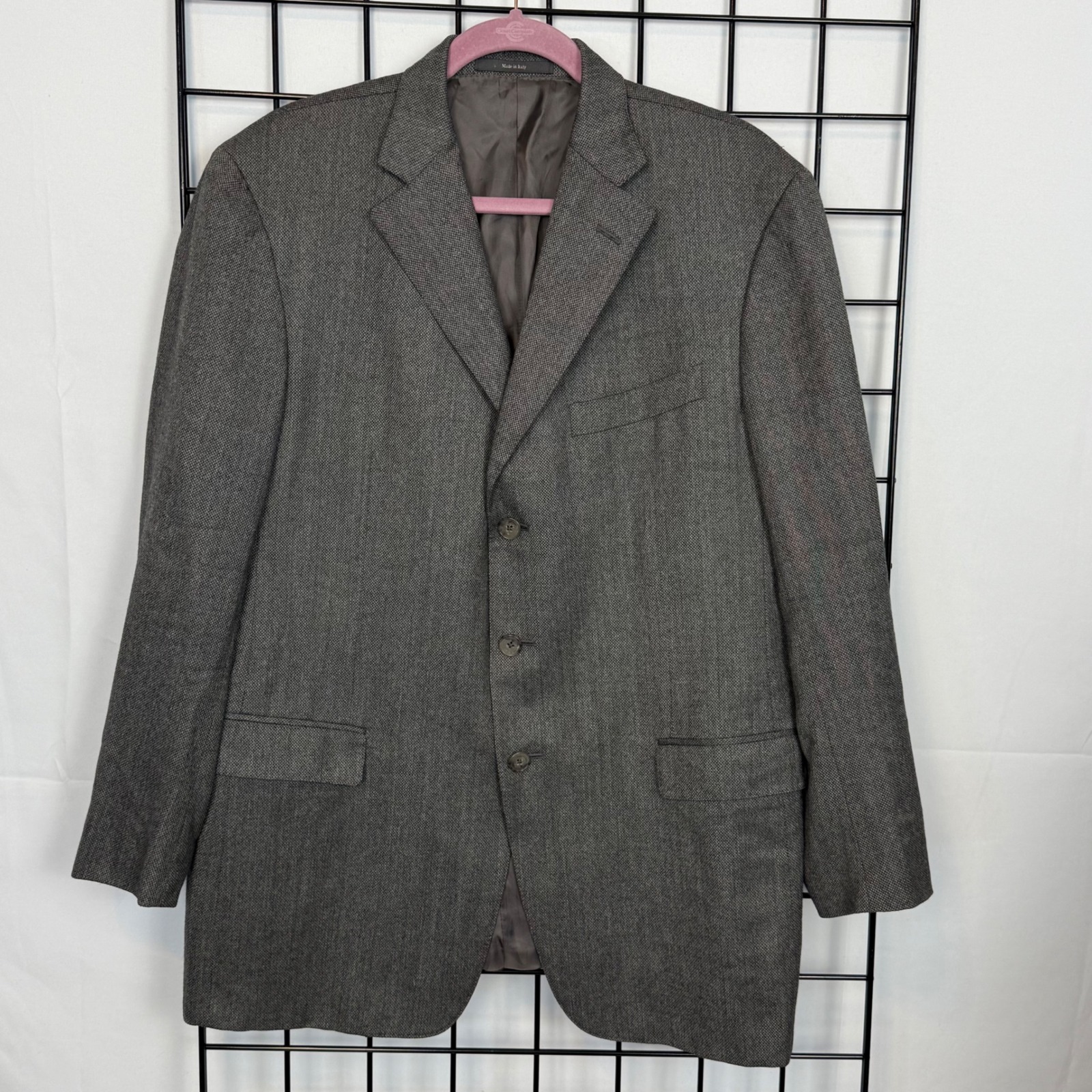 Ermenegildo Zegna Trofeo Silk Textured Blazer Mens 54r Metallic Gold/Brown/Black